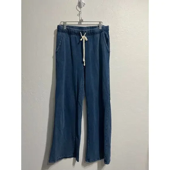 Z SUPPLY Set Med All Day Hunter Denim French Terry Shacket Pants Lounge Jacket - Picture 3 of 14